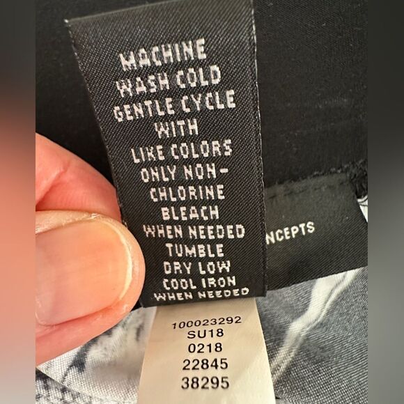 INC International Concepts Floral Black White Pink Stripe Wide-Leg Pants Size M - Picture 7 of 8